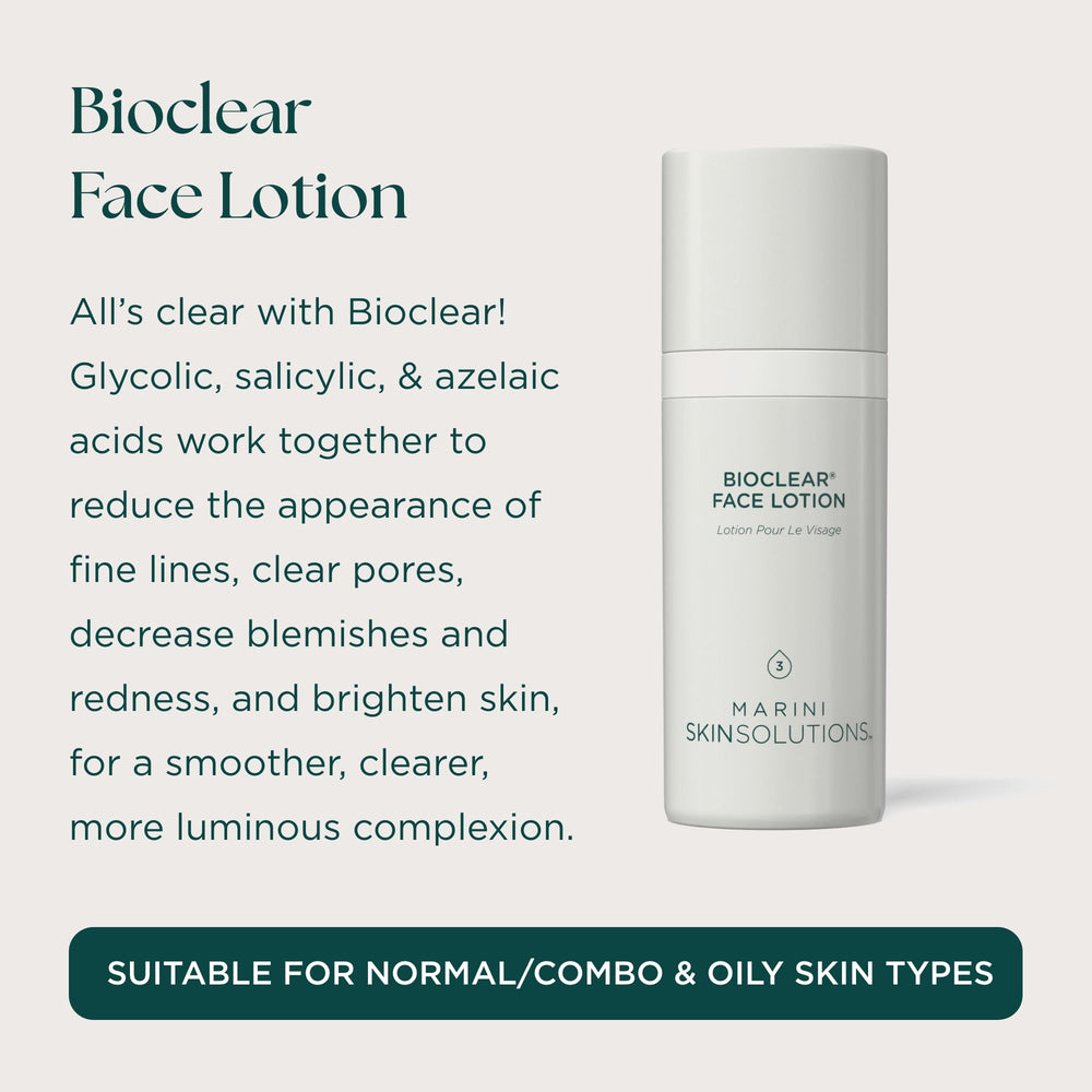 Bioclear Face Lotion texture closeup showing silky, fast-absorbing formula.