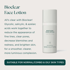 Bioclear Face Lotion texture closeup showing silky, fast-absorbing formula.