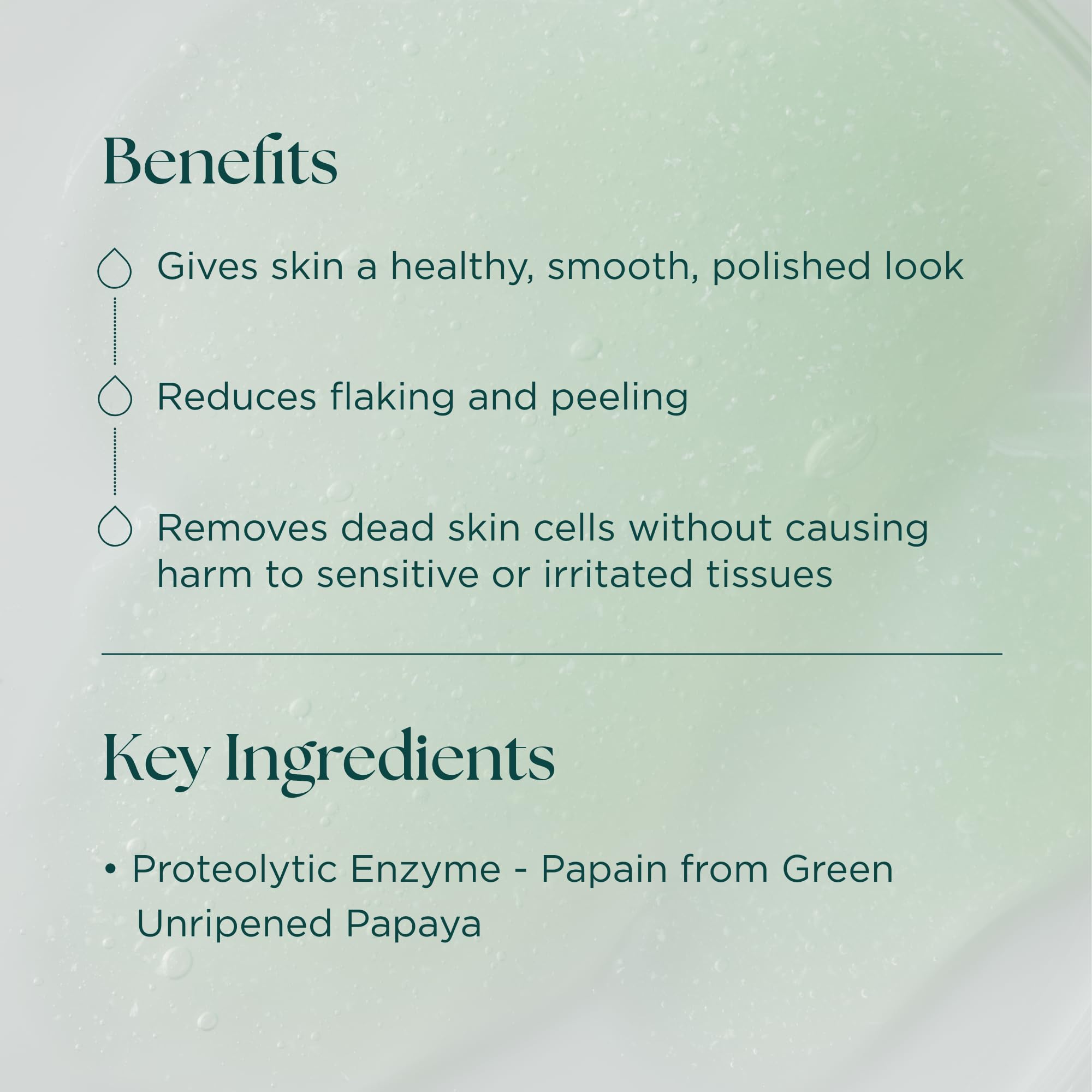 Palm application demonstrates even distribution for a mild exfoliating cleanse.