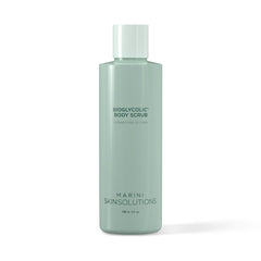 Marini SkinSolutions Bioglycolic Body Scrub bottle shows creamy exfoliant for smoother skin.