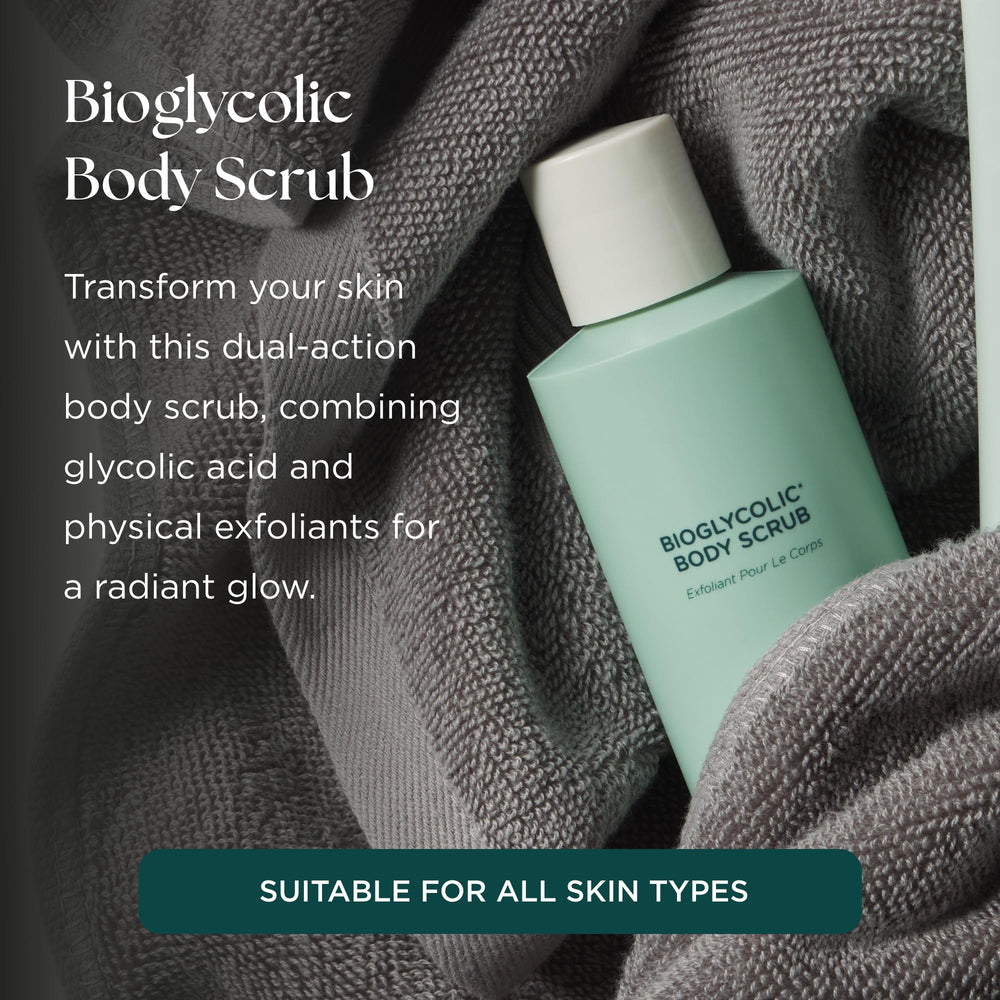Marini SkinSolutions Bioglycolic Body Scrub lather demonstrates even exfoliation on rough skin.