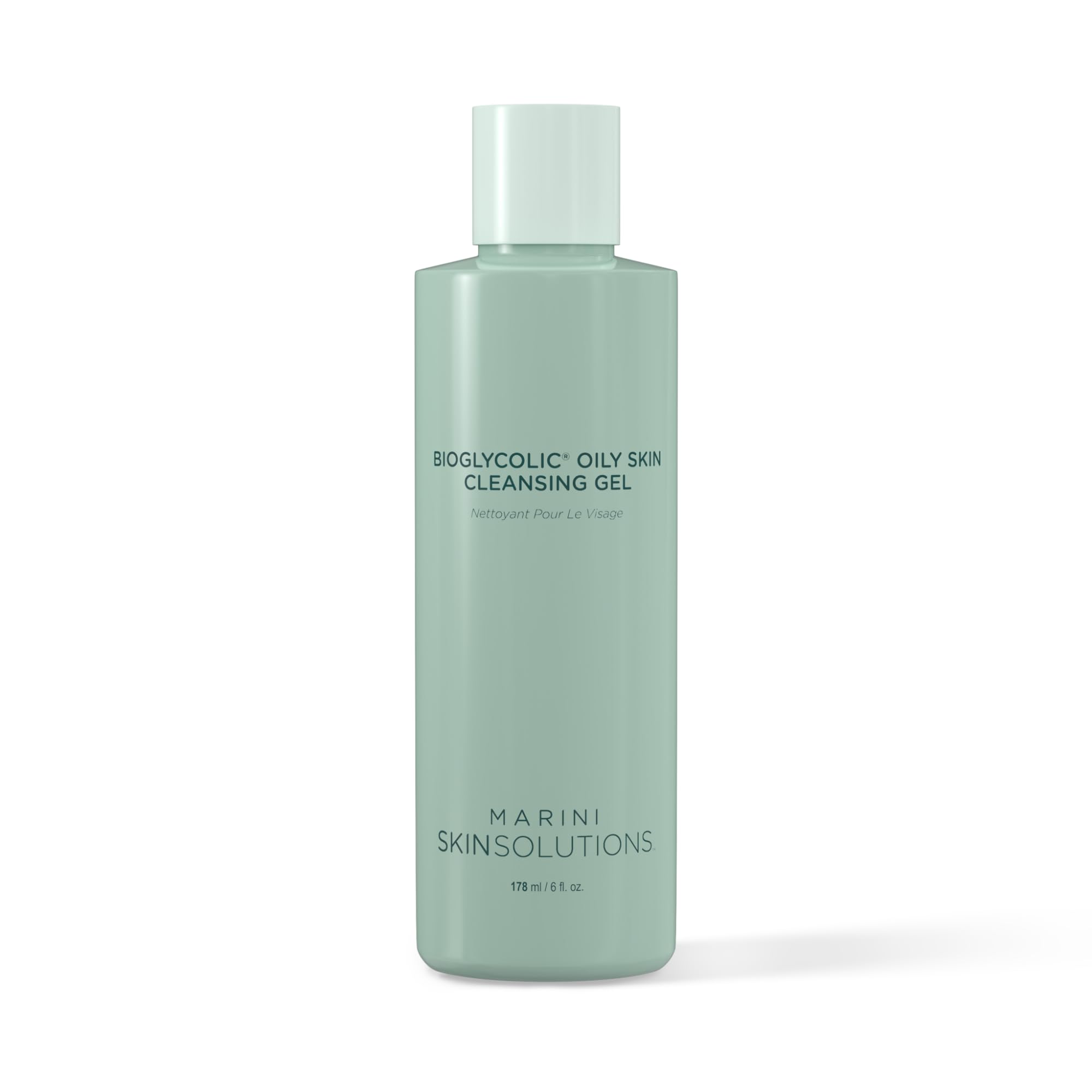 Marini SkinSolutions Bioglycolic cleanser bottle pour supports oil control and deep cleansing