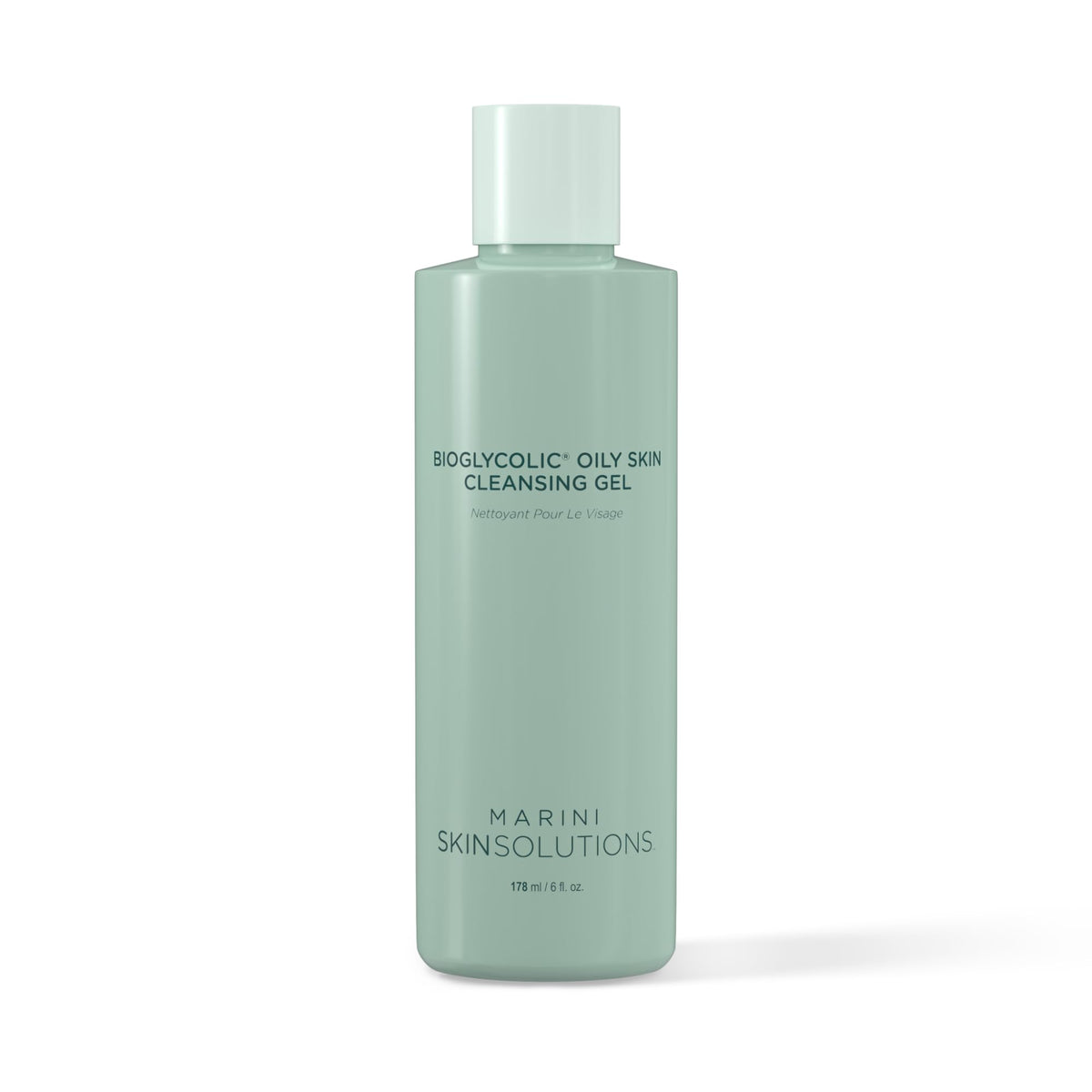 Marini SkinSolutions Bioglycolic cleanser bottle pour supports oil control and deep cleansing