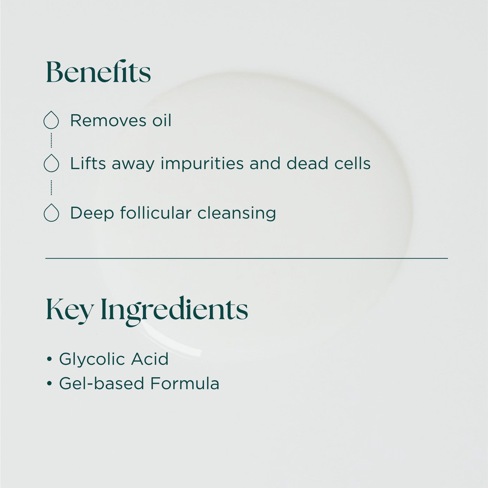 Marini SkinSolutions Bioglycolic cleanser closeup shows pores appearing clearer