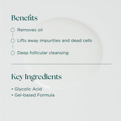 Marini SkinSolutions Bioglycolic cleanser closeup shows pores appearing clearer
