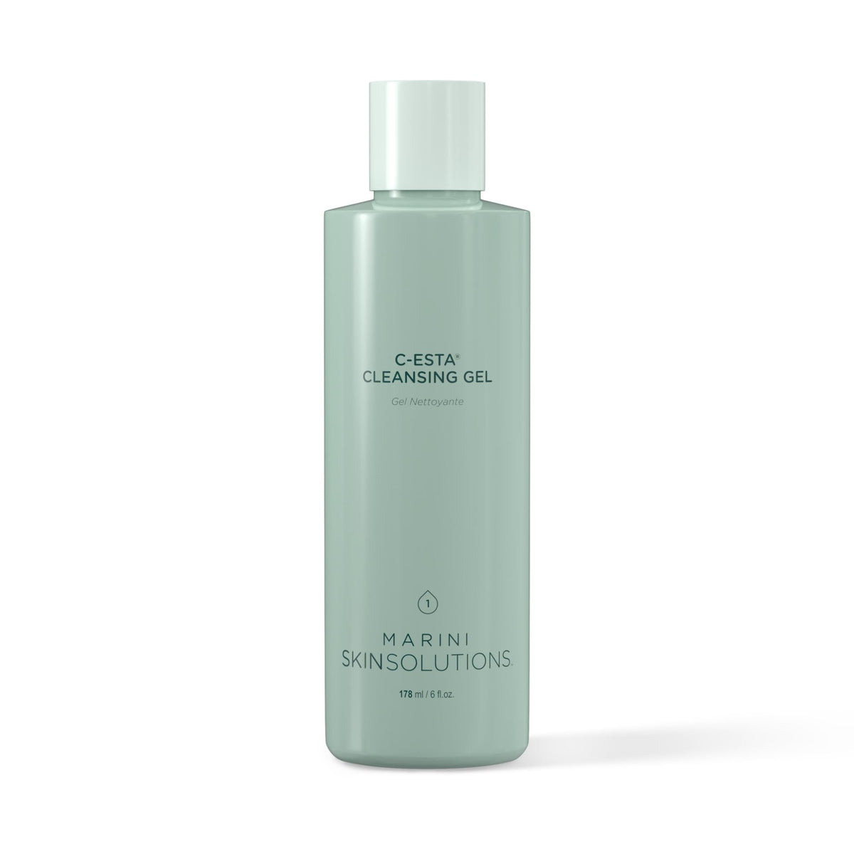 Marini SkinSolutions C-ESTA Cleansing Gel bottle close-up for a gentle, effective cleanse.