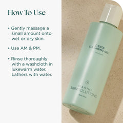 Marini SkinSolutions C-ESTA Cleansing Gel water rinse for a fresh finish.