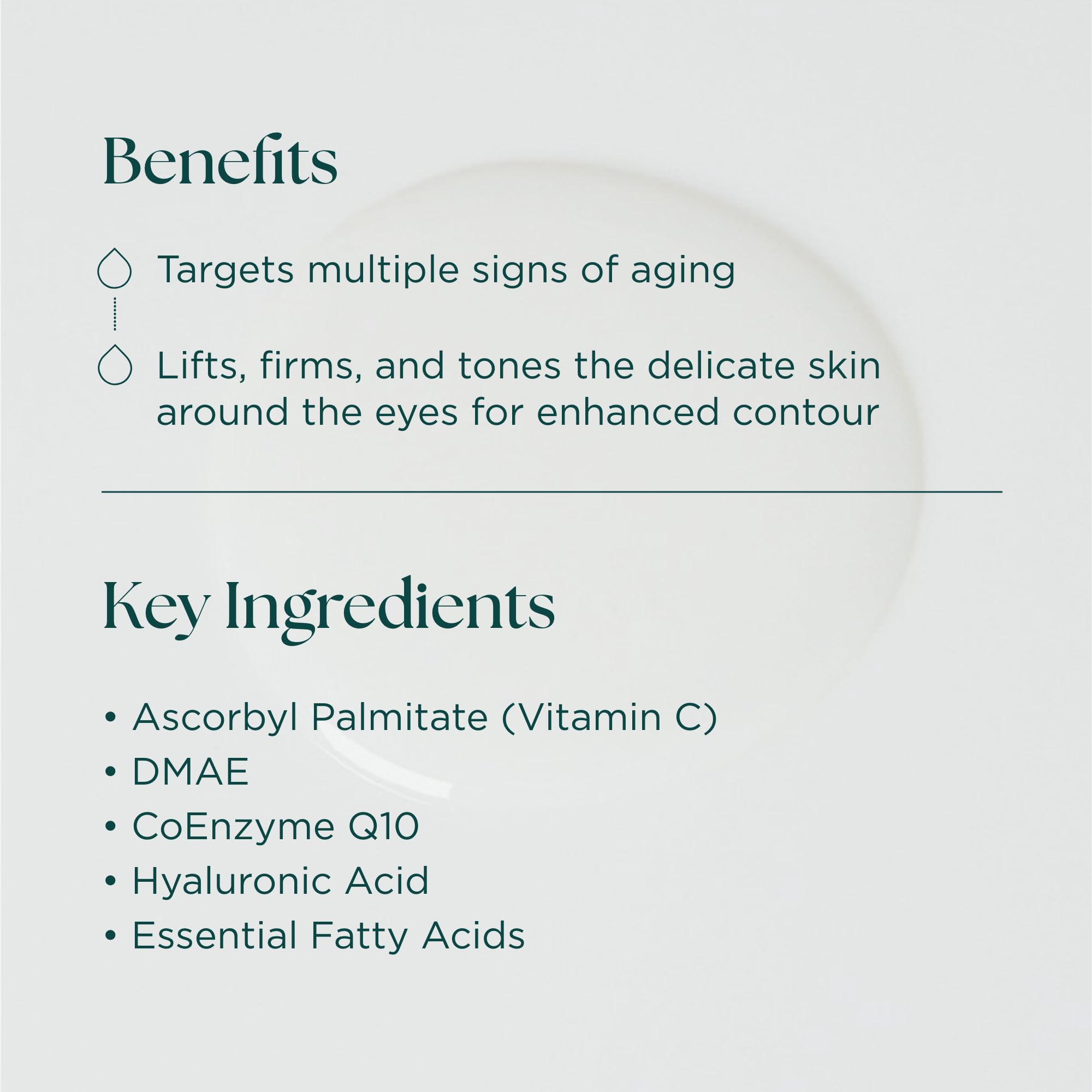 Ingredient focus showing DMAE and hyaluronic acid in Marini SkinSolutions C-ESTA formula.