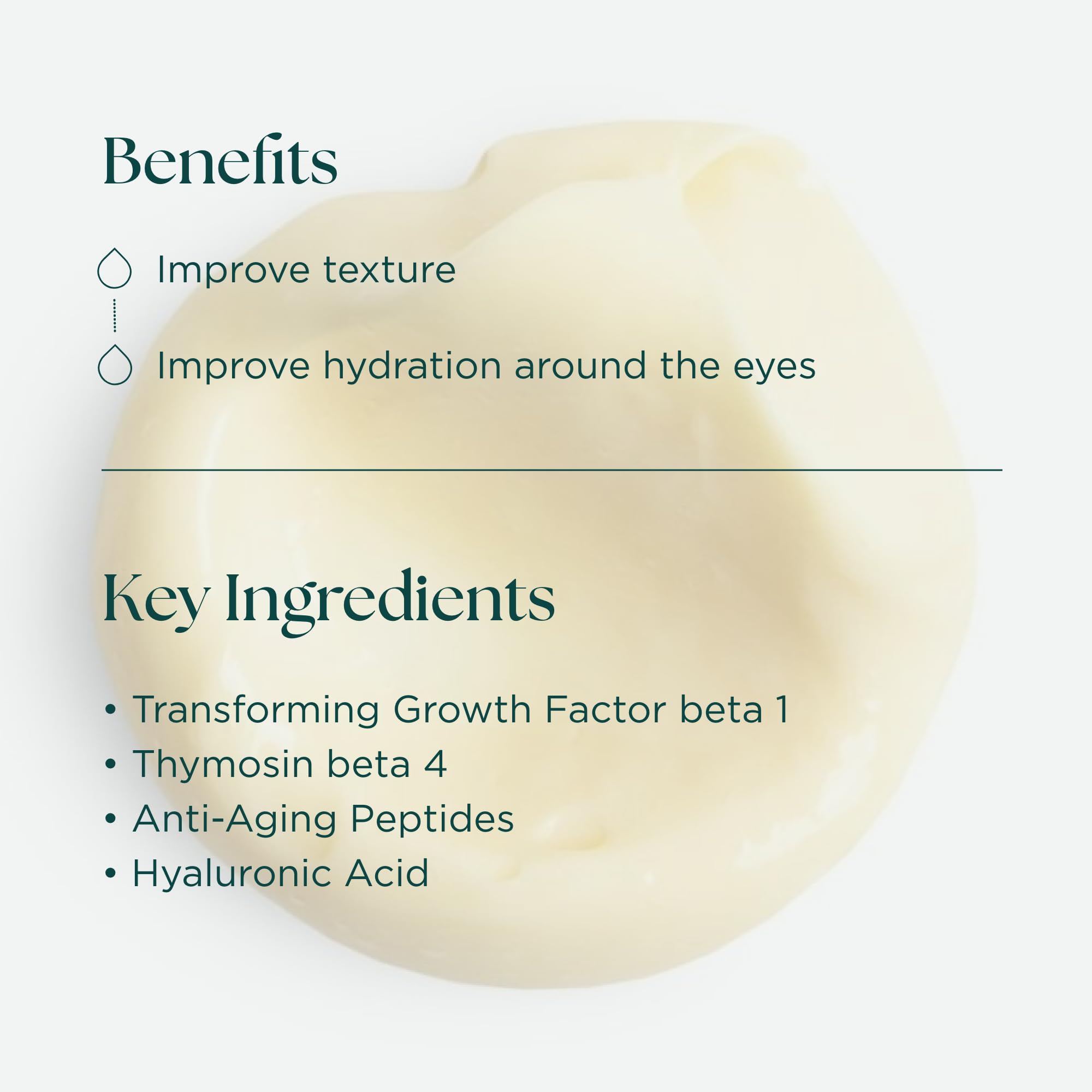 Marini SkinSolutions eye cream texture applied under-eye area showing absorbent formula.