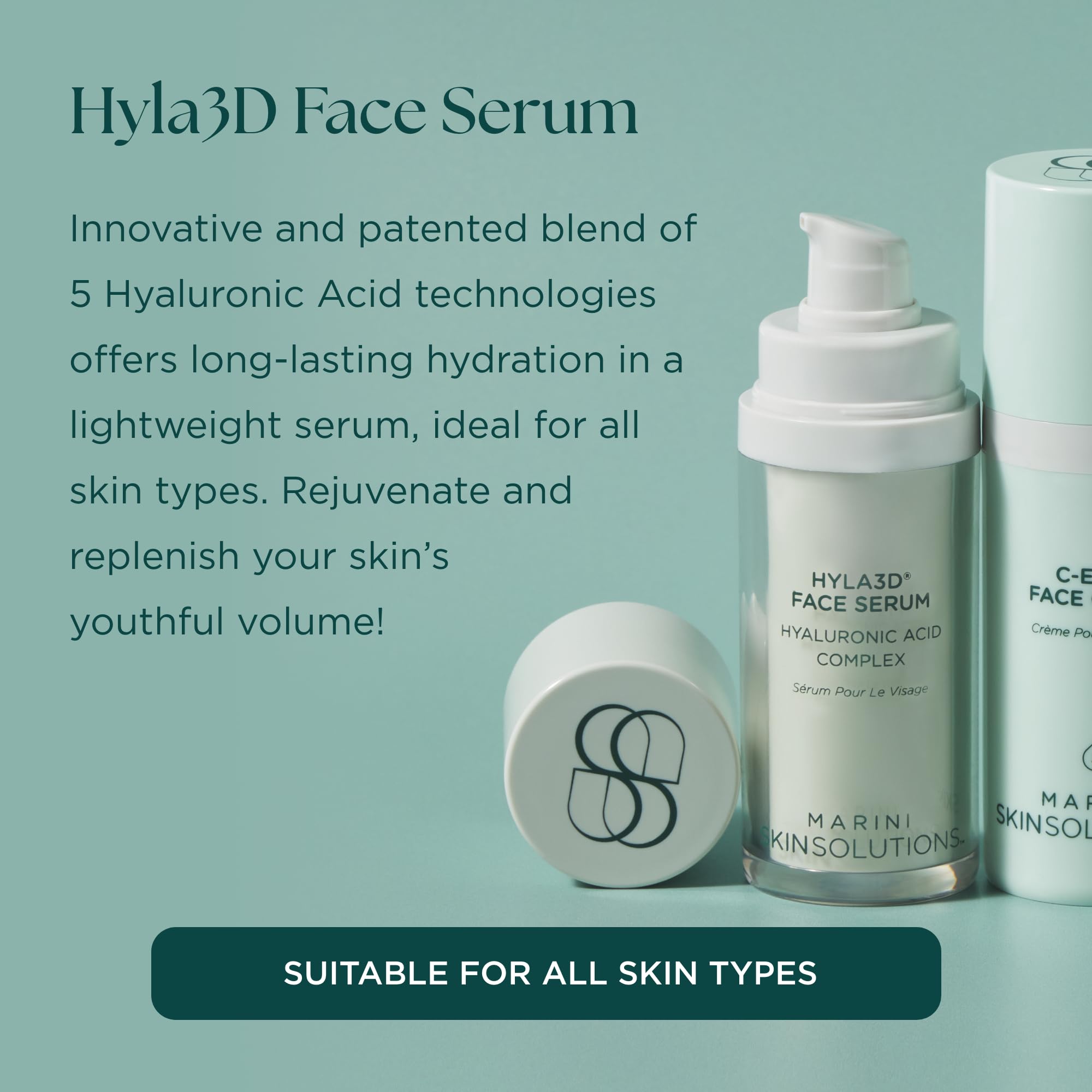 Marini SkinSolutions Hyla3D serum texture indicating light, fast-absorbing consistency.