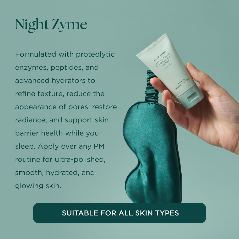 Marini SkinSolutions Night Zyme enzyme action visual highlighting papaya-based resurfacing.