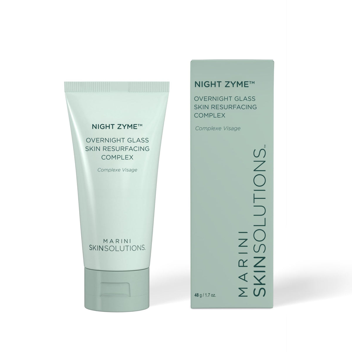 Marini SkinSolutions Night Zyme mask jar close-up showing creamy texture for overnight renewal.