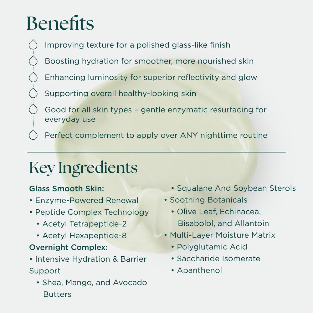 Marini SkinSolutions Night Zyme peptide glow close-up suggesting refined texture.
