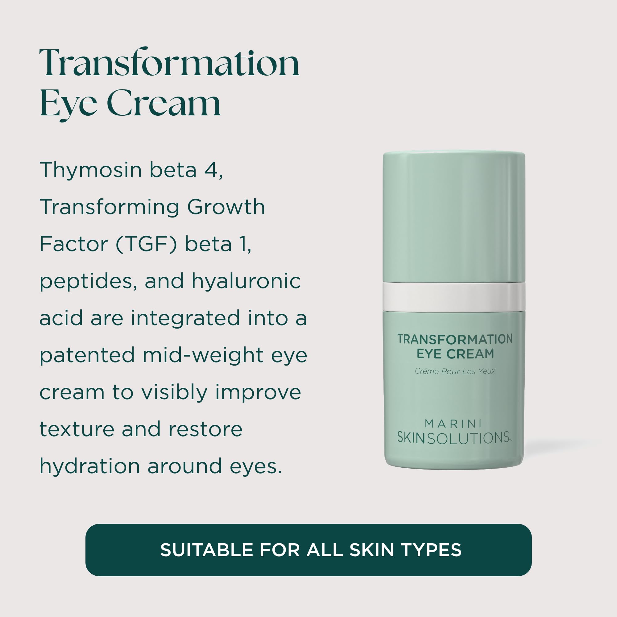 Peptides and growth factors in Marini SkinSolutions cream target fine lines.