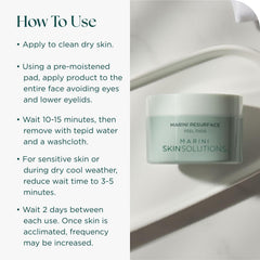 Marini SkinSolutions ResurFace pad emphasizing lactic acid for gentle glow.