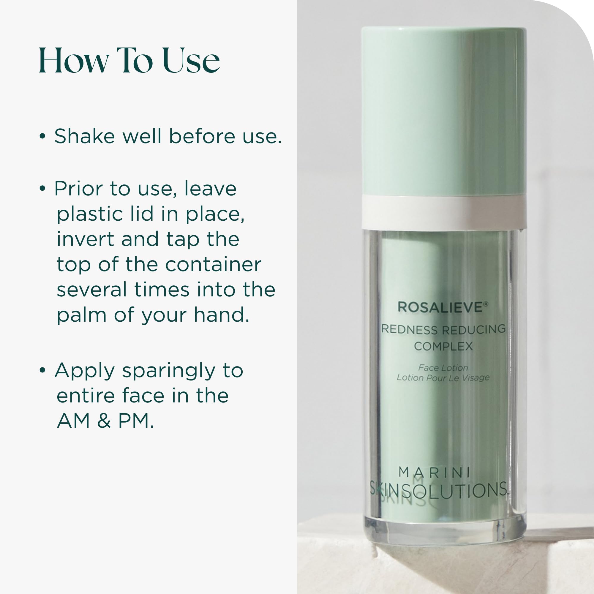 Marini SkinSolutions RosaLieve cruelty-free label signals ethical beauty choice.
