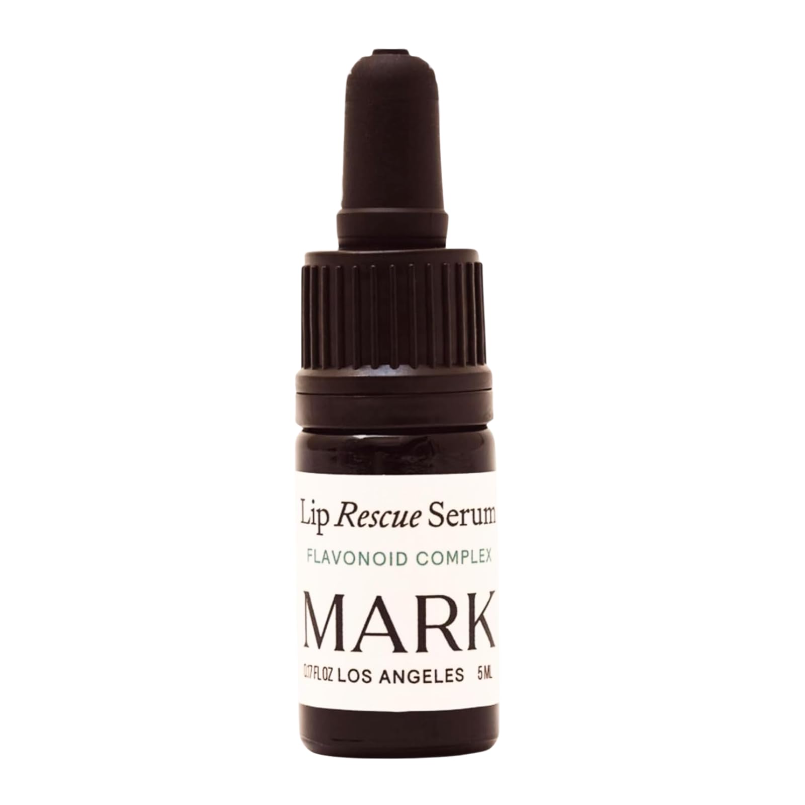 MARK Los Angeles Lip Rescue Serum bottle closeup for on-the-go relief.
