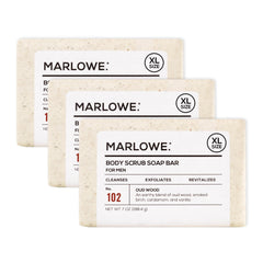MARLOWE No. 102 Oud Wood packaging highlighting eco-friendly wrapper.