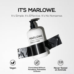 Hands applying Marlowe No. 002 for softer, nourished skin.