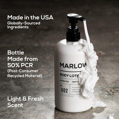 Earthy scent notes of sage and fir in Marlowe No. 002.