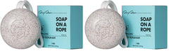 MARLOWE No. 069 soap on a rope display shows exfoliation benefits for smoother skin.