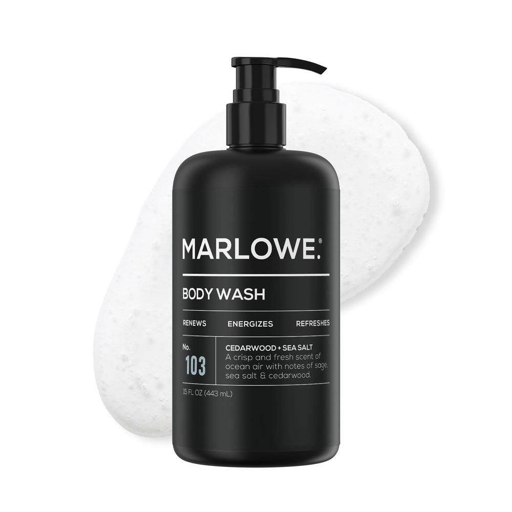 MARLOWE No. 103 bottle with cedarwood and sea salt for a refreshing cleanse