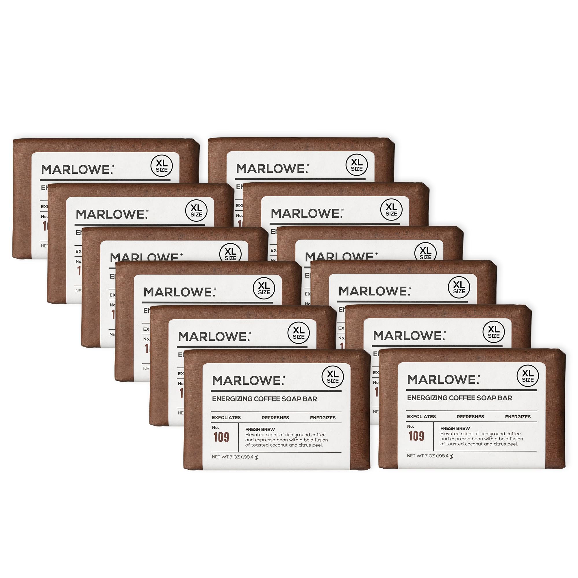 MARLOWE No. 109 Coffee Bar Soap 7oz durable exfoliating bar for daily use
