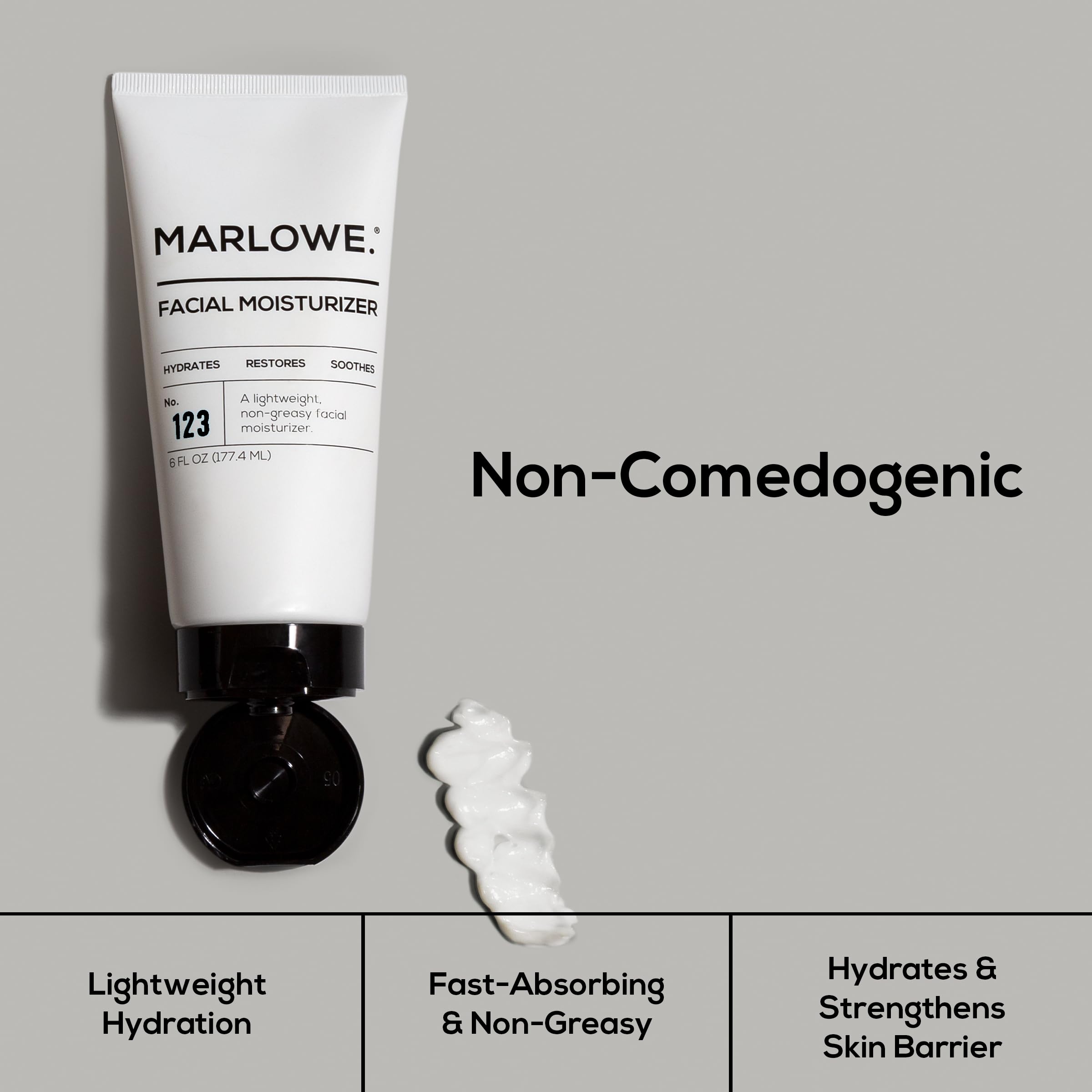 MARLOWE No. 123 application on hand shows lightweight texture.