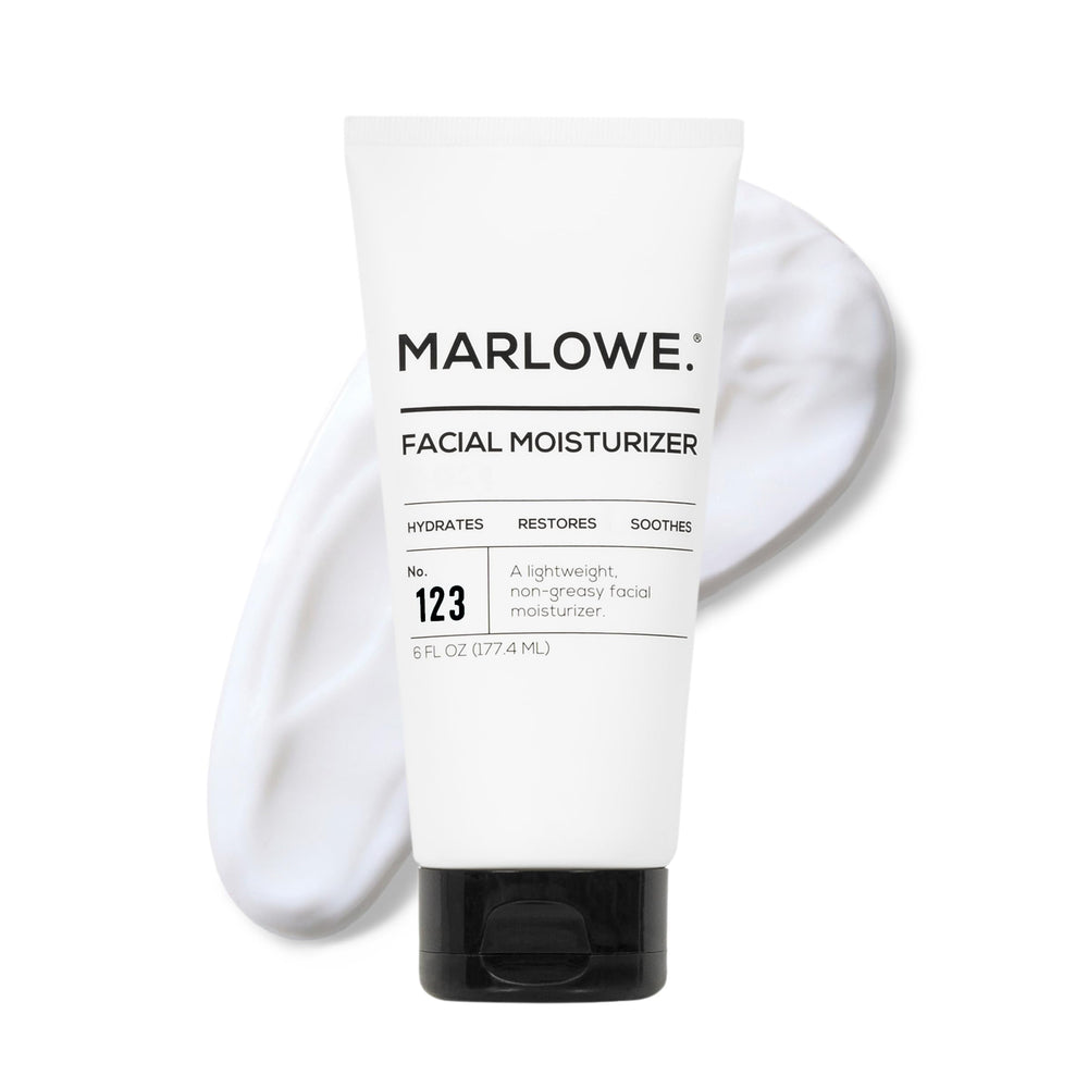 MARLOWE No. 123 bottle with pump for easy daily hydration.