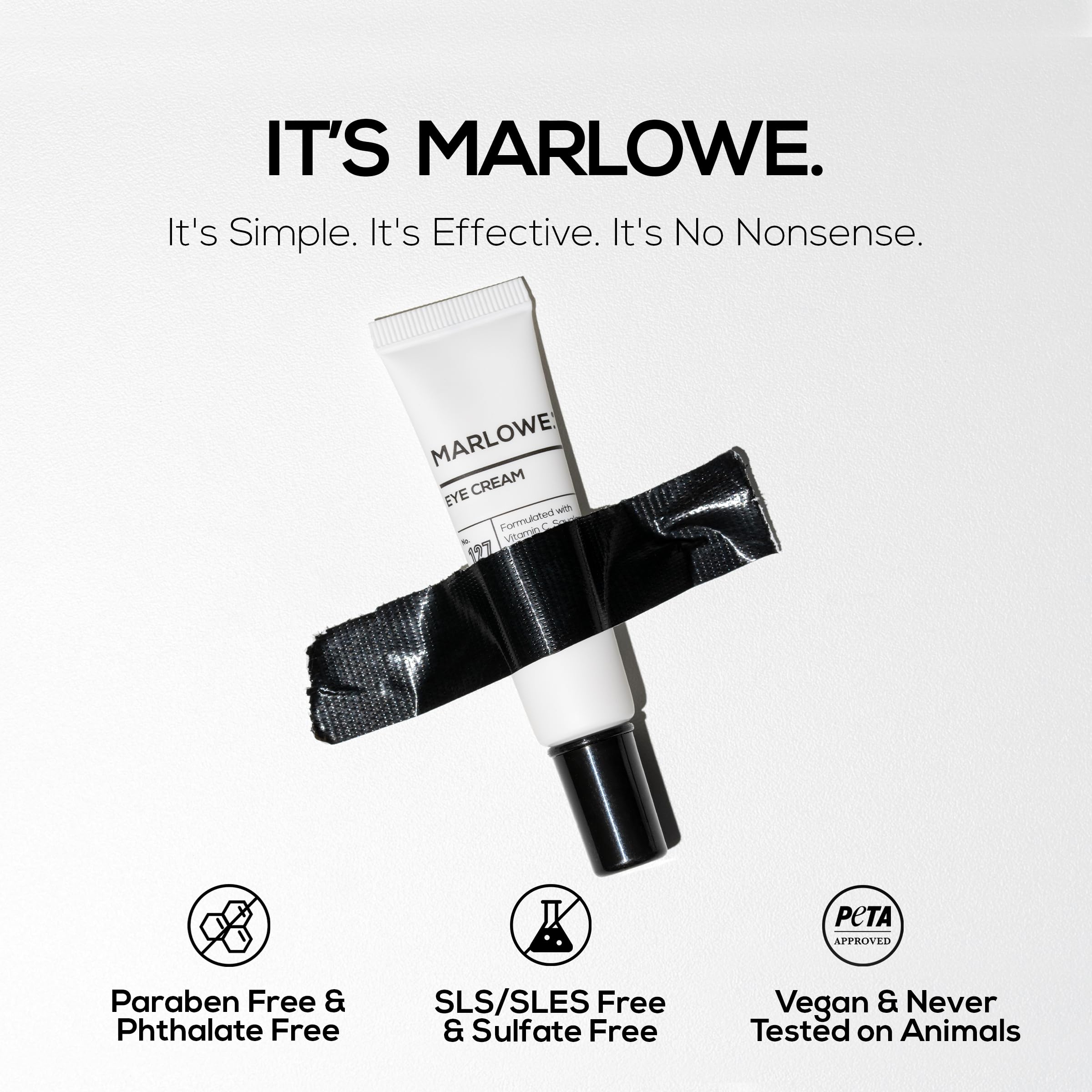 MARLOWE No. 127 eye cream texture close-up shows rich yet light feel