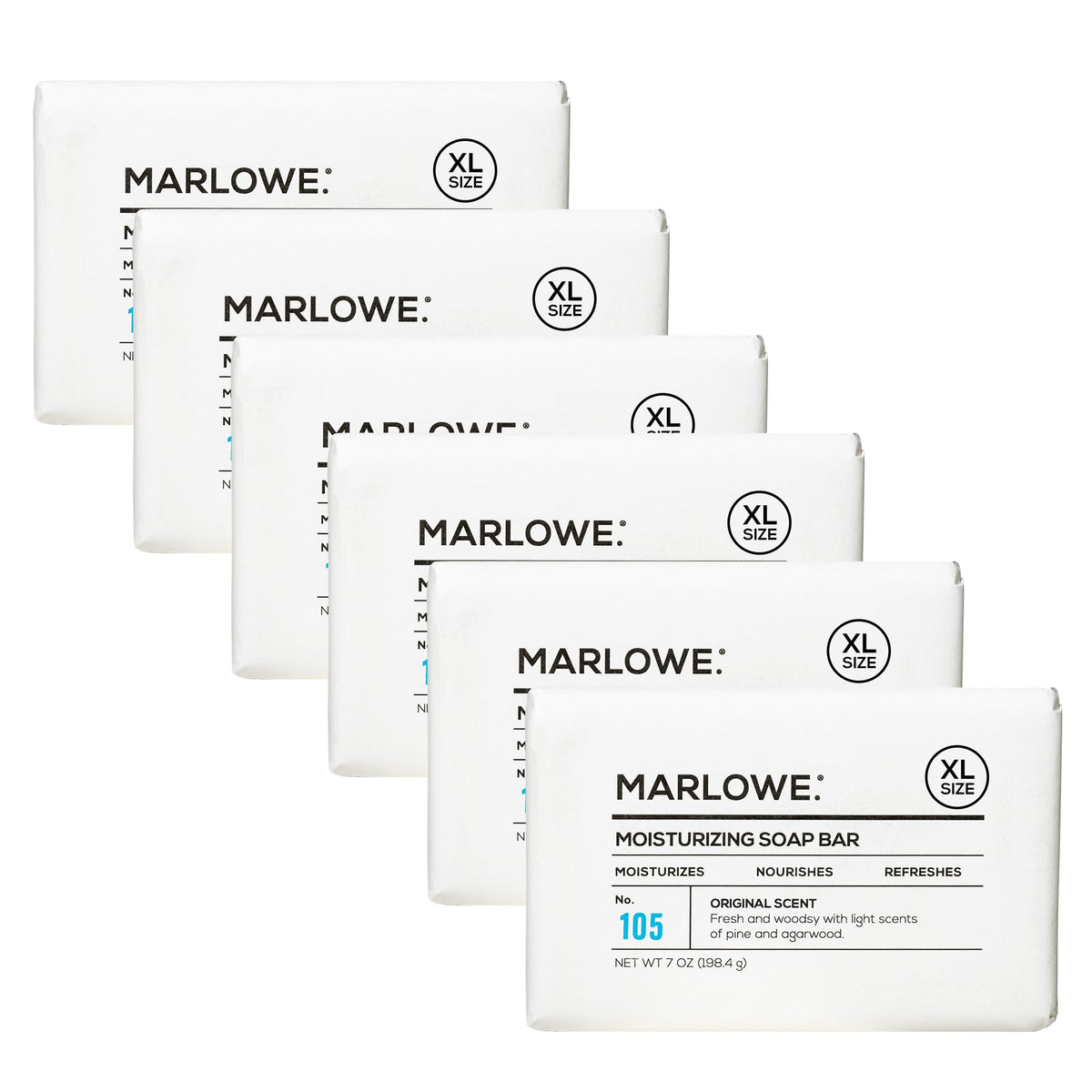 Marlowe No.105 bar soap for men delivers a rich lather for a refreshing cleanse.