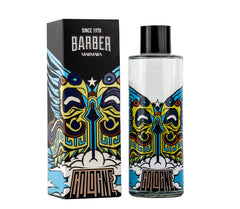 Marmara Barber Cologne glass bottle beside an elegant gift box for premium grooming.