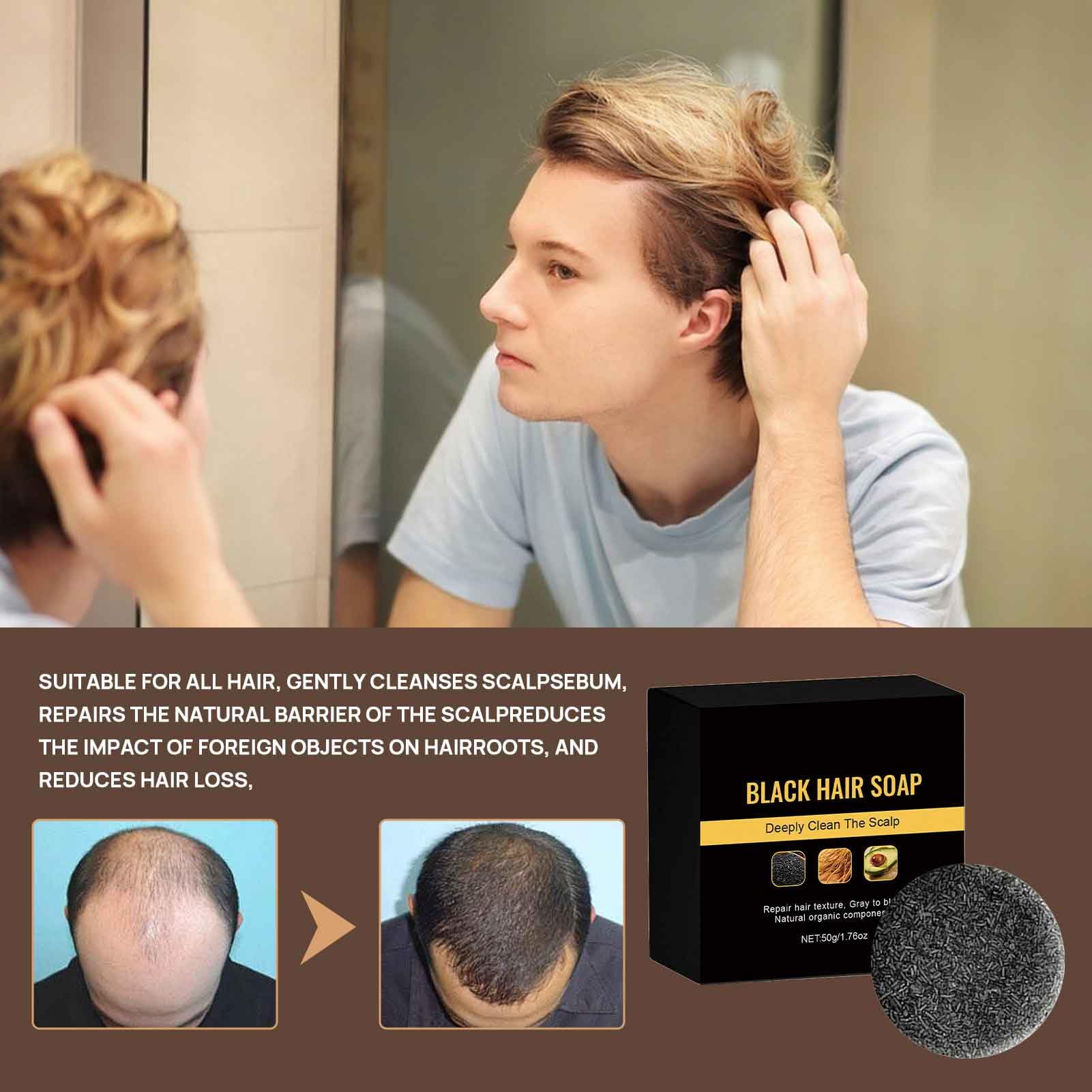 Marnomal Gray Hair Reverse Bar Soap bar in hand conveys easy daily use for vibrant color