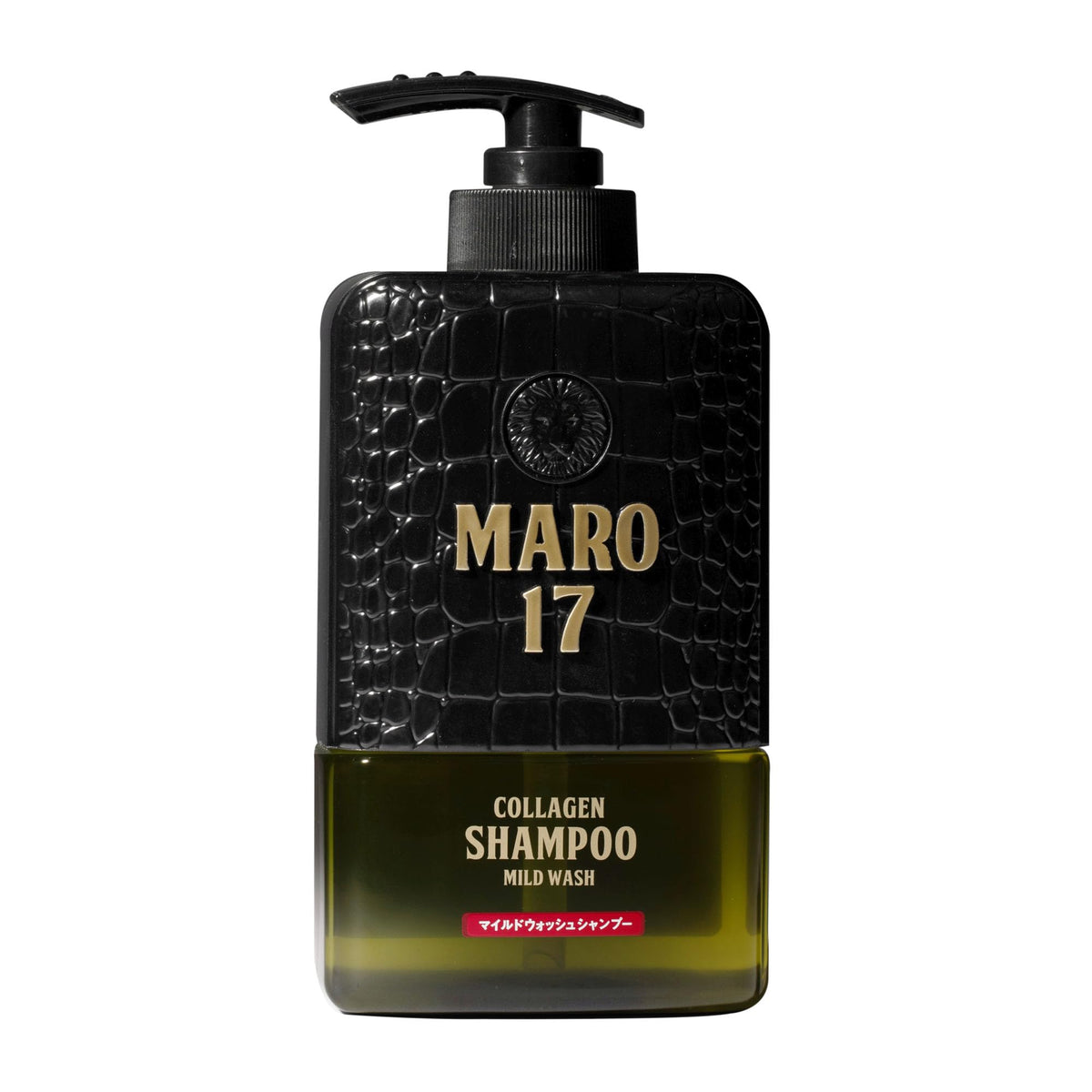 MARO17 collagen shampoo bottle pour showing easy application and refreshing cleanse