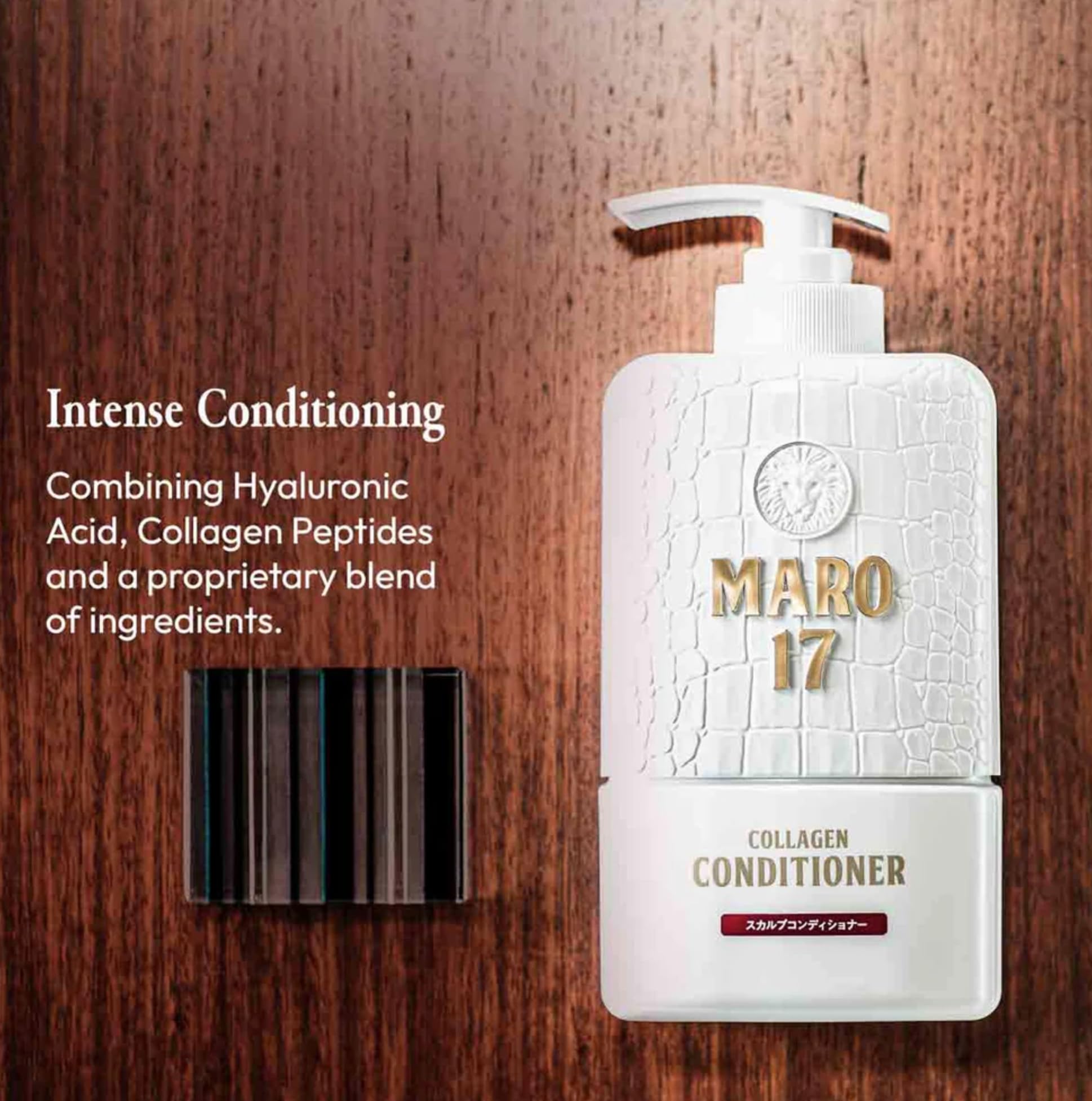 MARO17 conditioner bottle in shower emphasizes refreshing scalp cleansing