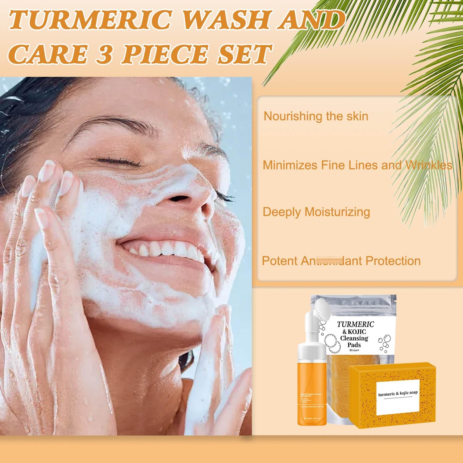 MAROJEIF turmeric soap bar with bubble nets for long-lasting nourishment