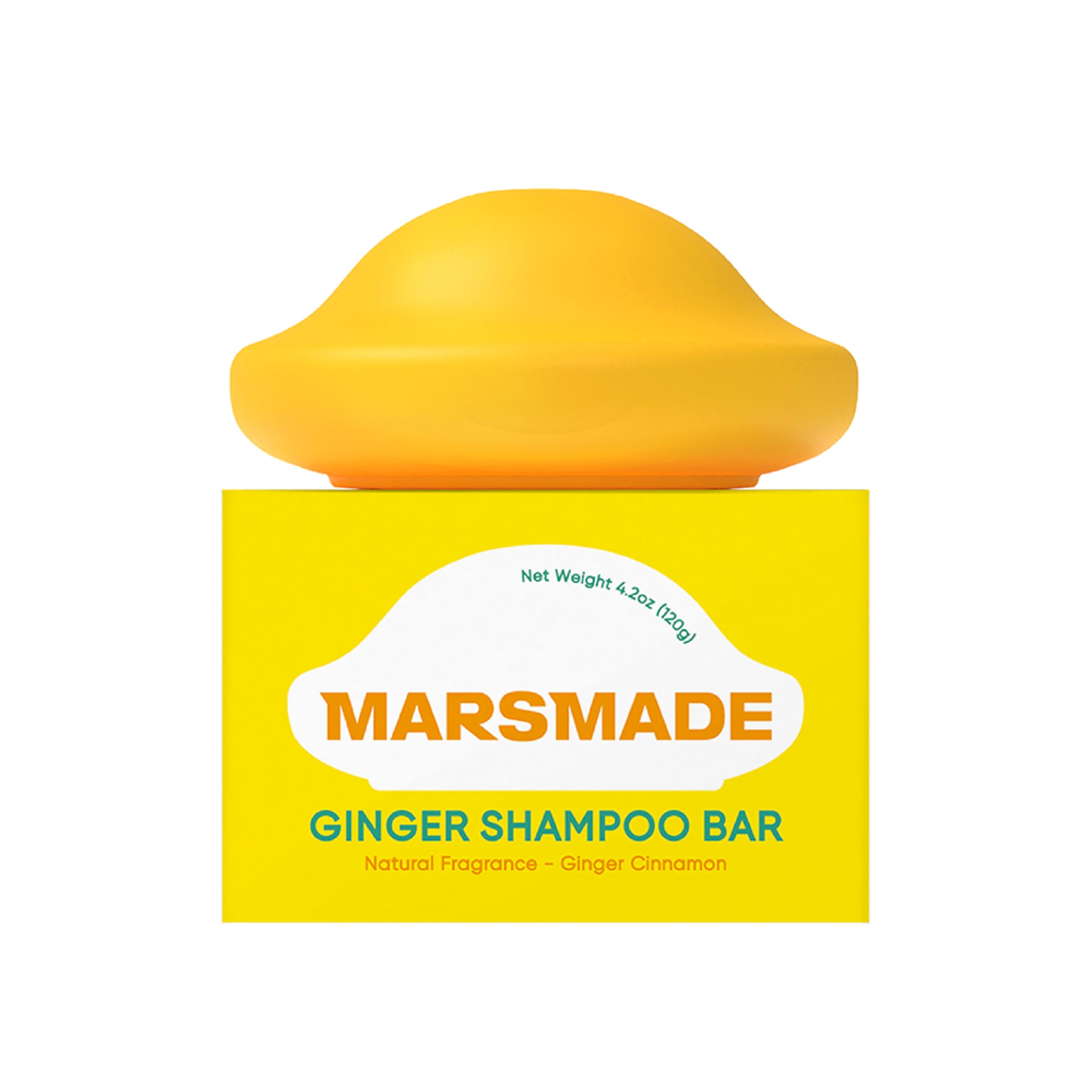 Mars Made Ginger Shampoo Bar energizes scalp for refreshed hair vitality.