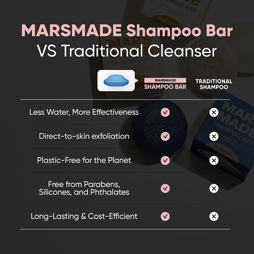 Mars Made Rosemary Shampoo Bar 2.0 gardenia extract provides delicate fragrance.