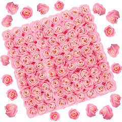 Marsrut 81-piece pink rose soap flowers bouquet for decorative display with subtle scent.