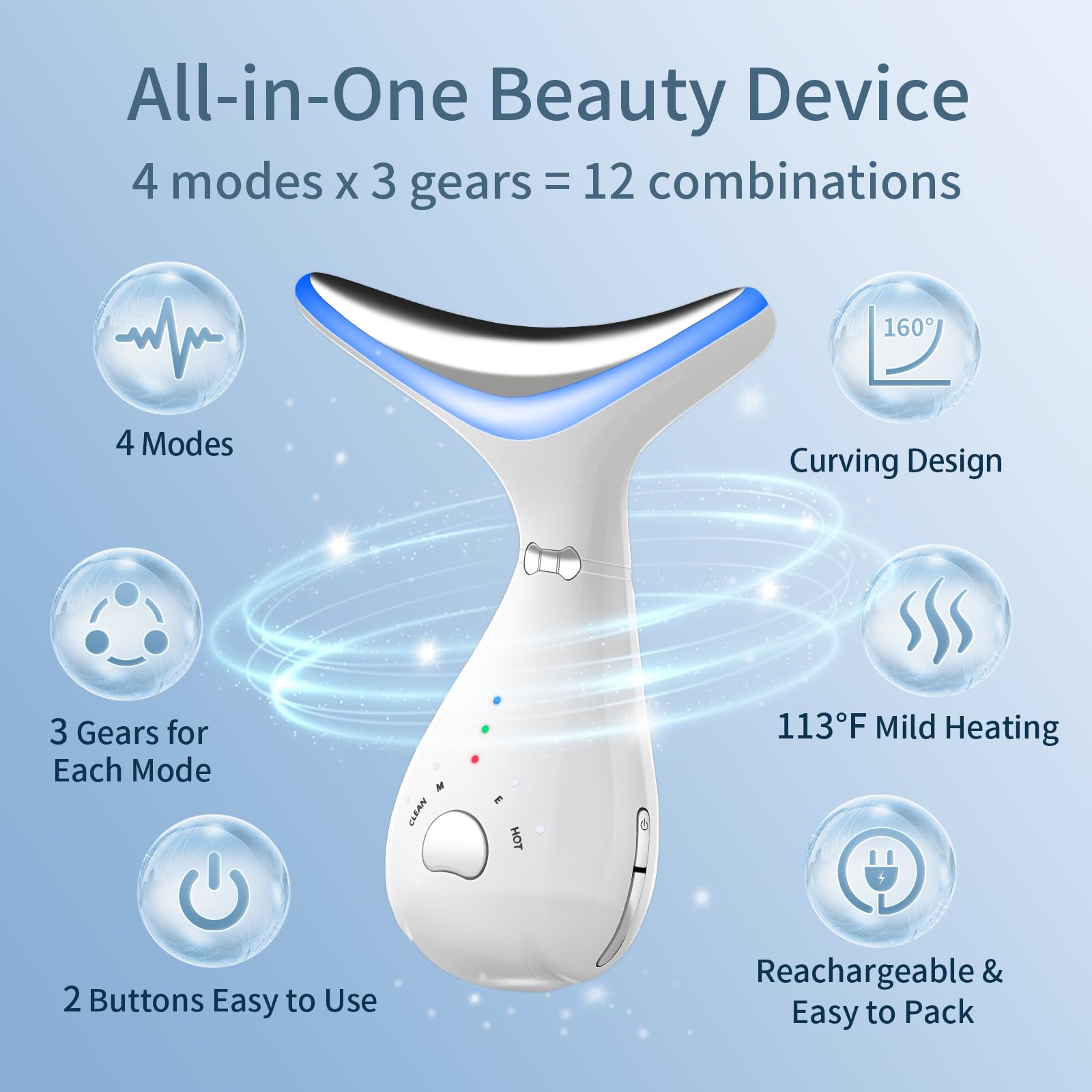 Martvex neck-area massage for contouring and serum absorption