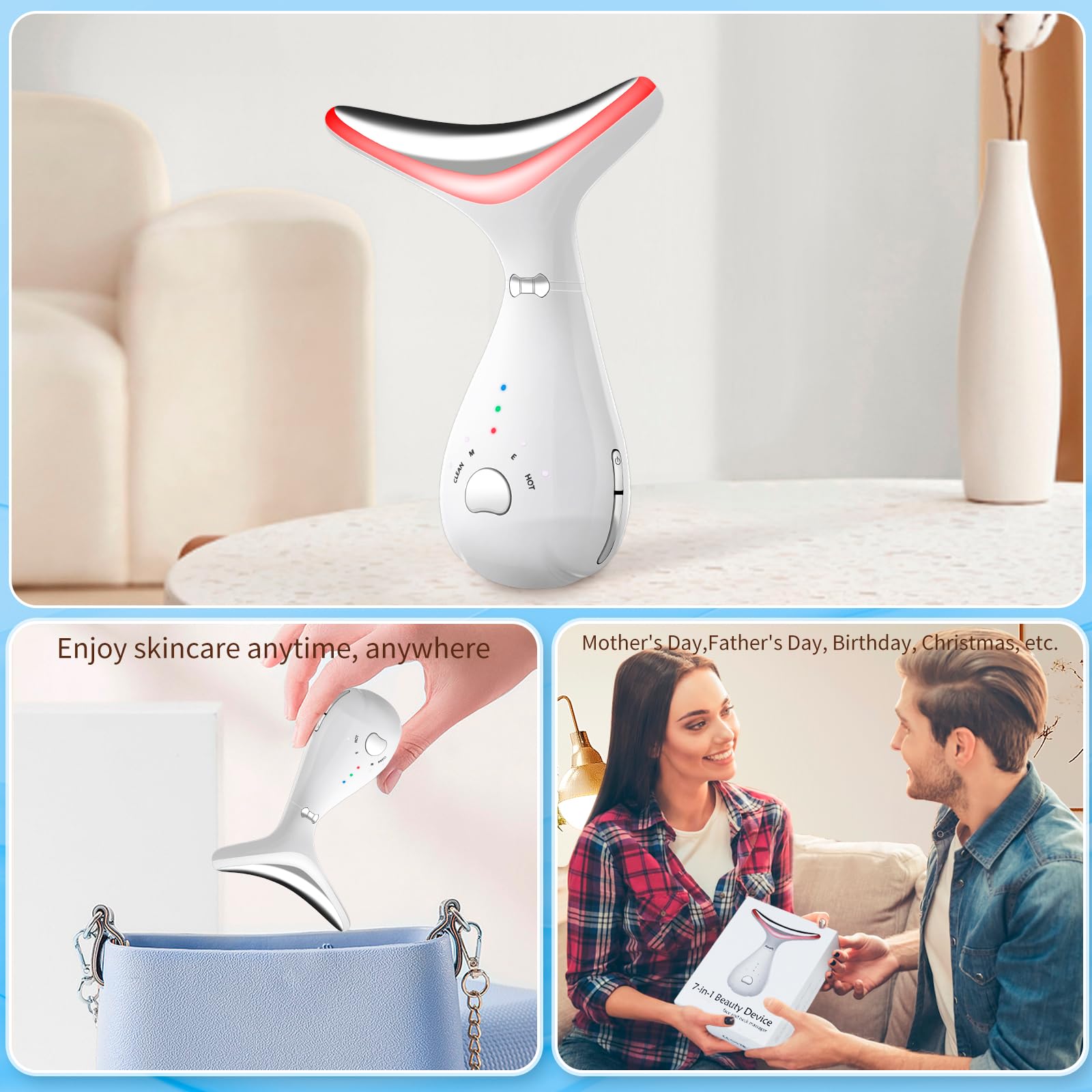 Martvex facial massager includes USB-C cable and user manual
