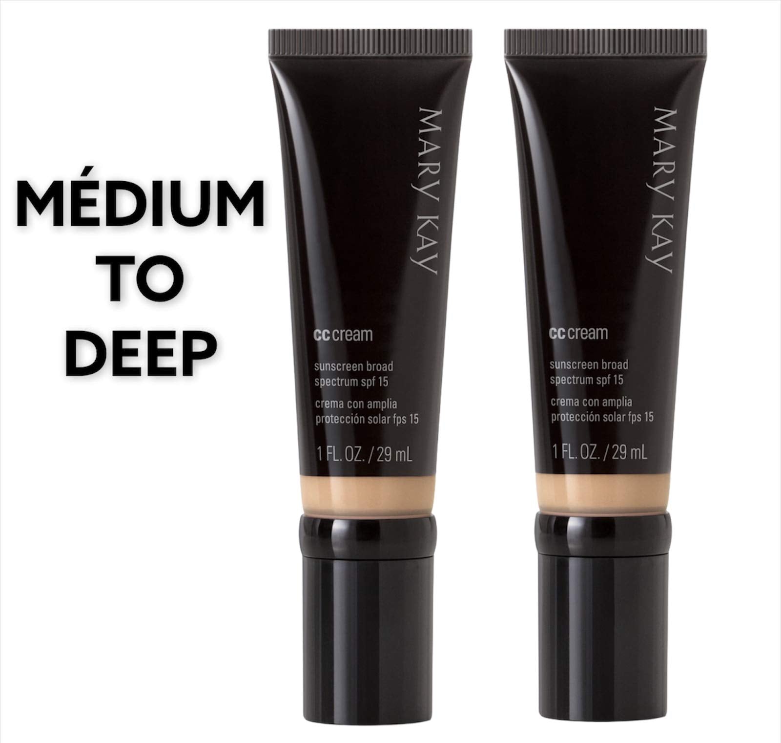 Mary Kay CC Cream SPF 15 Medium to Deep – two 1 oz tubes for even skin tone