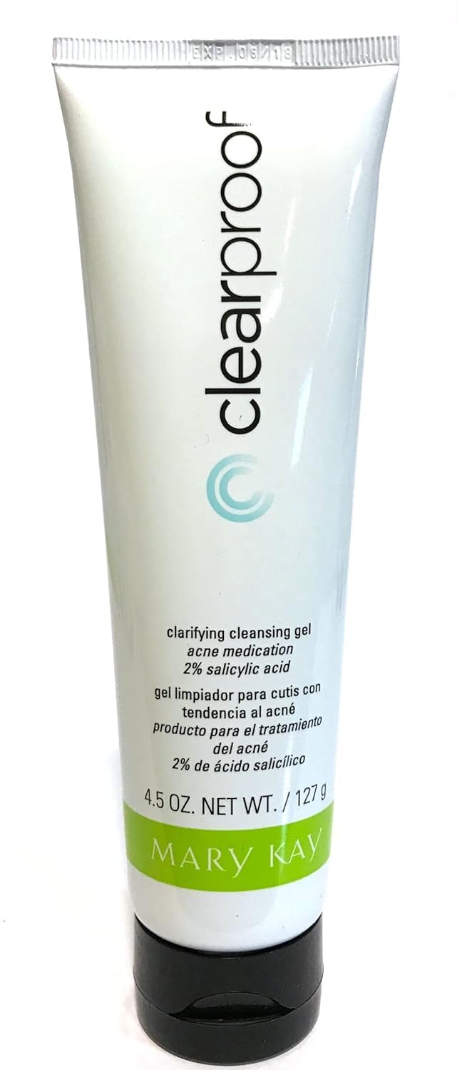 Mary Kay Clear Proof Clarifying Cleansing Gel bottle demonstrates pore-cleanse action.