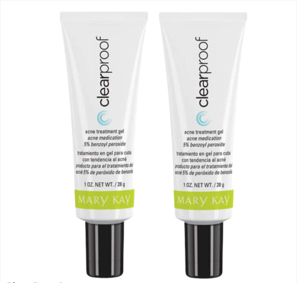 Mary Kay ClearProof acne treatment gel bottle used daily on blemishes.