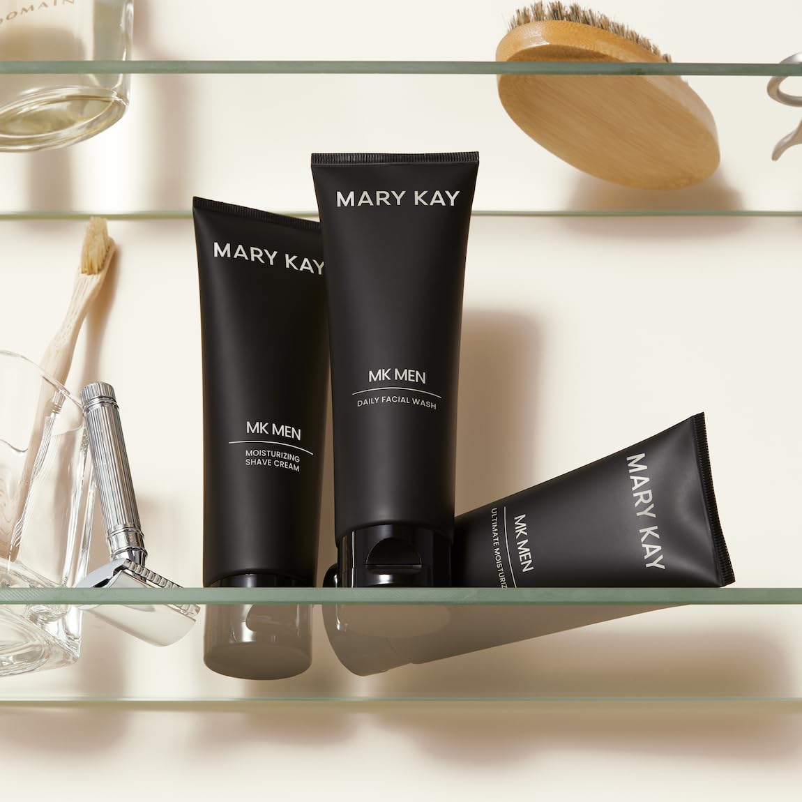Mary Kay MK Men Advanced Facial Hydrator travel packaging for on-the-go care.