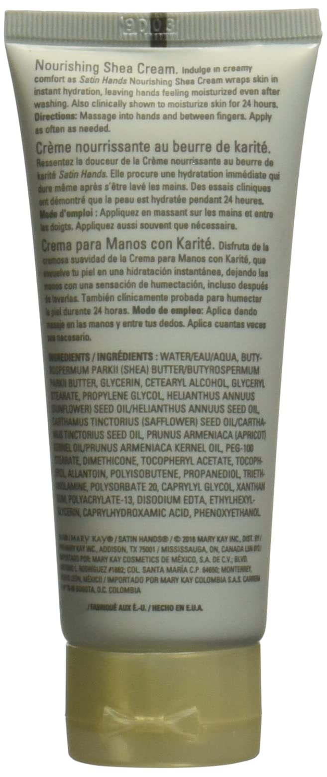 Mary Kay Satin Hands Nourishing Shea Cream close-up texture showing silky absorption