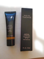 Mary Kay TimeWise Matte-Wear 3D Foundation Bronze W 140 bottle close-up, weightless matte finish for oil control