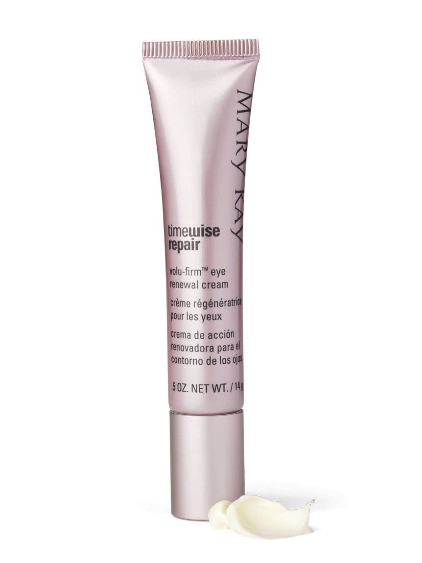 Mary Kay TimeWise Repair Volu-Firm Eye Renewal Cream texture closeup reveals creamy absorption.