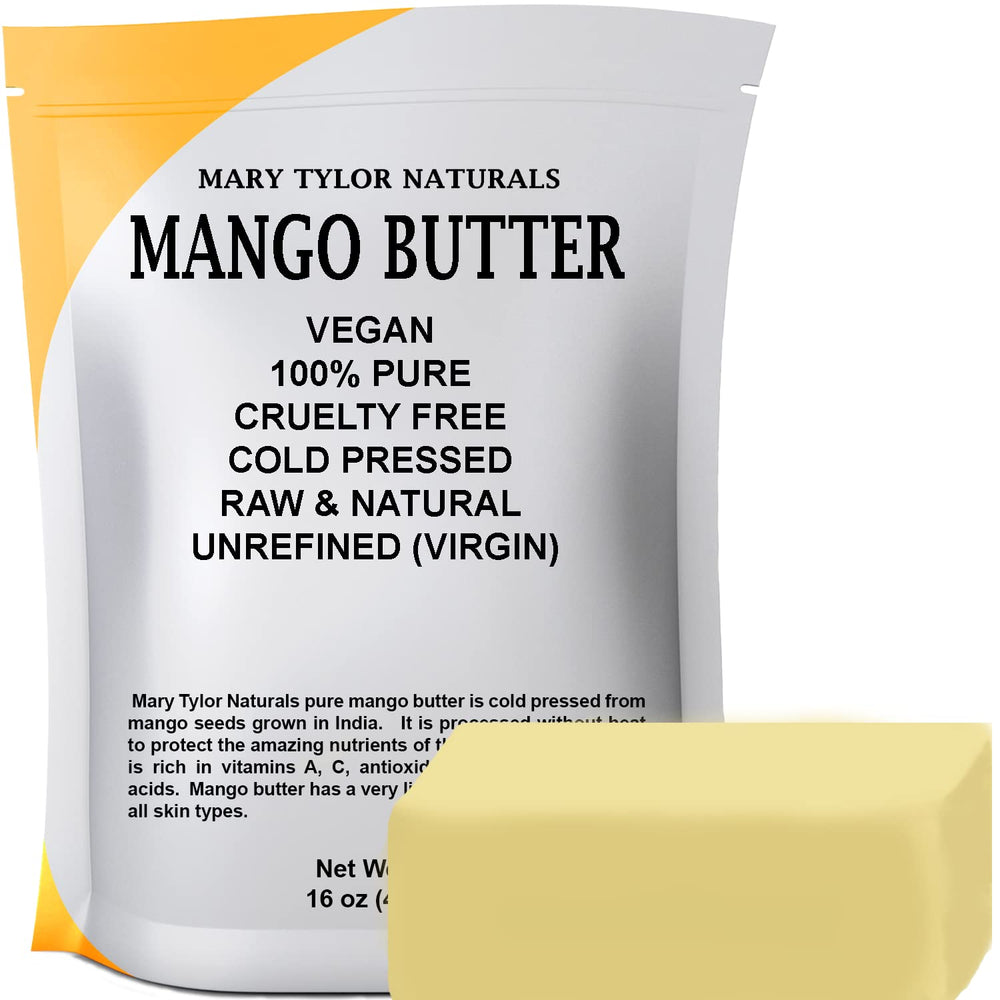 Mary Tylor Naturals mango butter 1lb block for skin and hair hydration