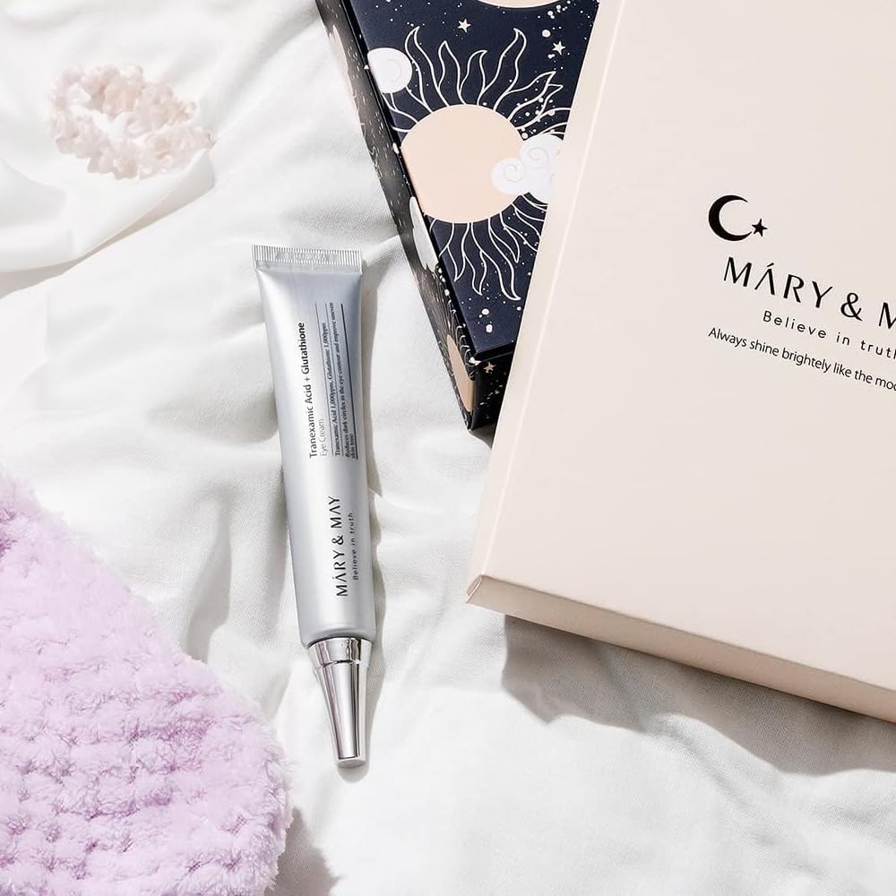 Mary&May eye cream dispense closeup showing easy daily use